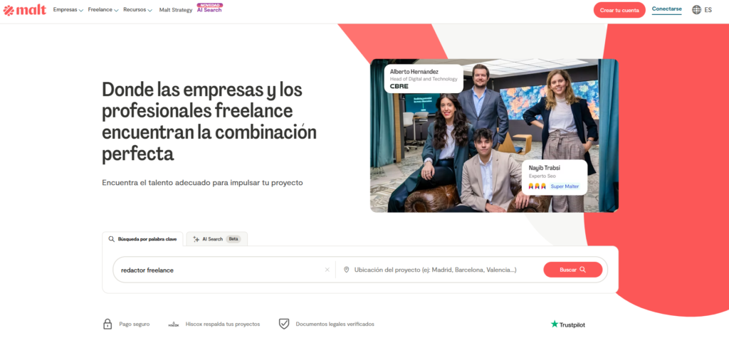trabajar de redactor freelance en malt