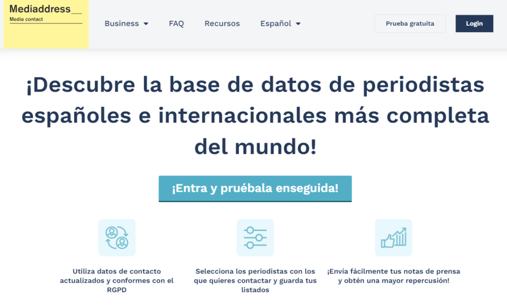enviar nota de prensa con Mediaddress