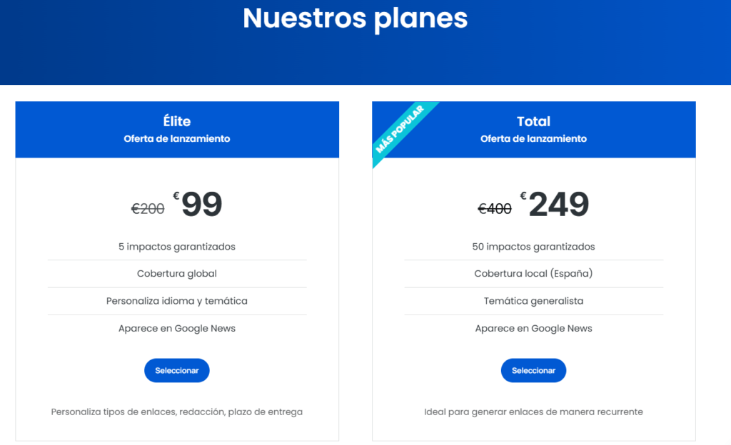 Cuanto cuesta publicar nota de prensa con newsrank