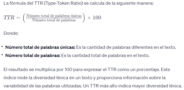 formula del ttr