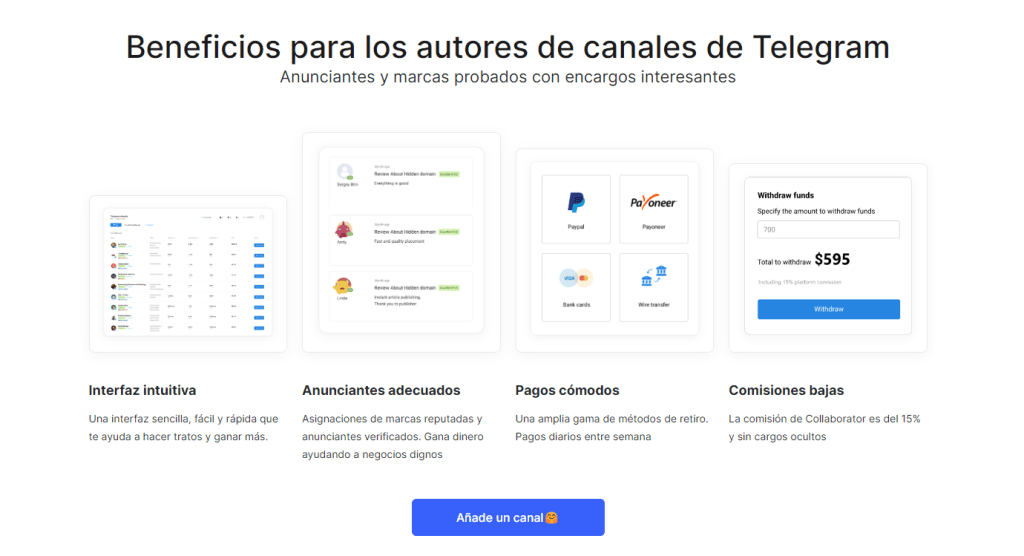gana dinero con tu canal de telegram en collaborator