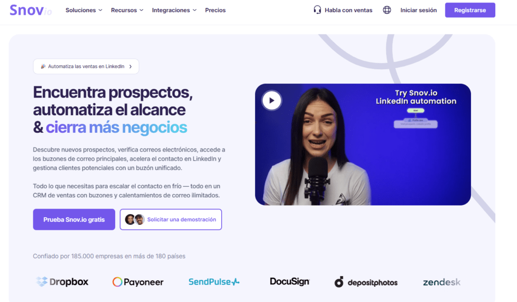 prueba gratis snov.io automatización de marketing generacion de leads