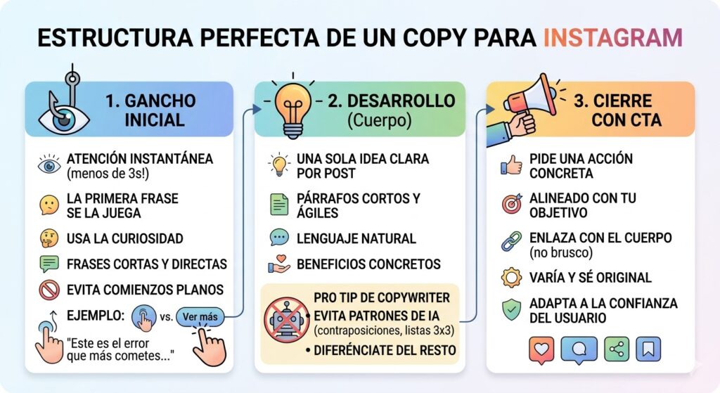 estructura perfecta de un copy para instagram