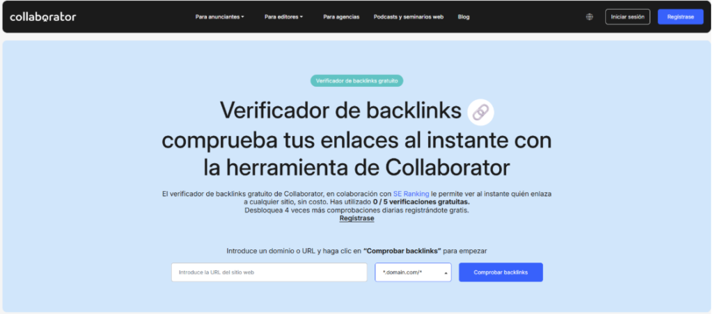 comprobar links con Collaborator Backlink Checker