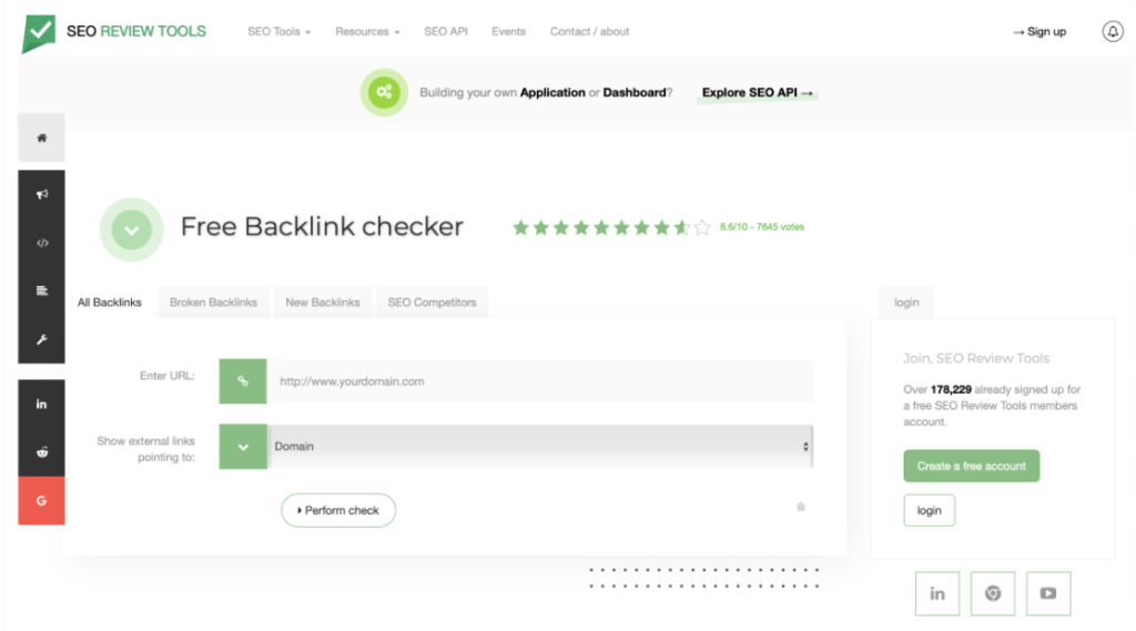 comprobar links con SEO Review Tools
